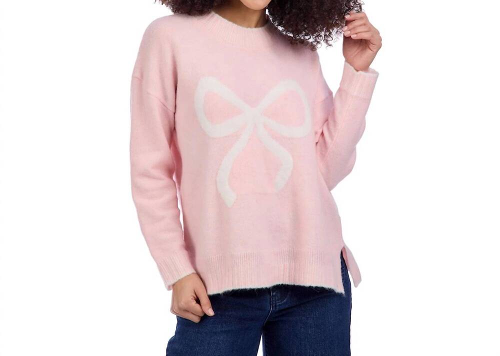 NEW MUDPIE wilder bow sweater in blush